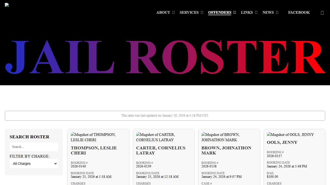 Jail Roster - Pittsburg County Sheriff's Office