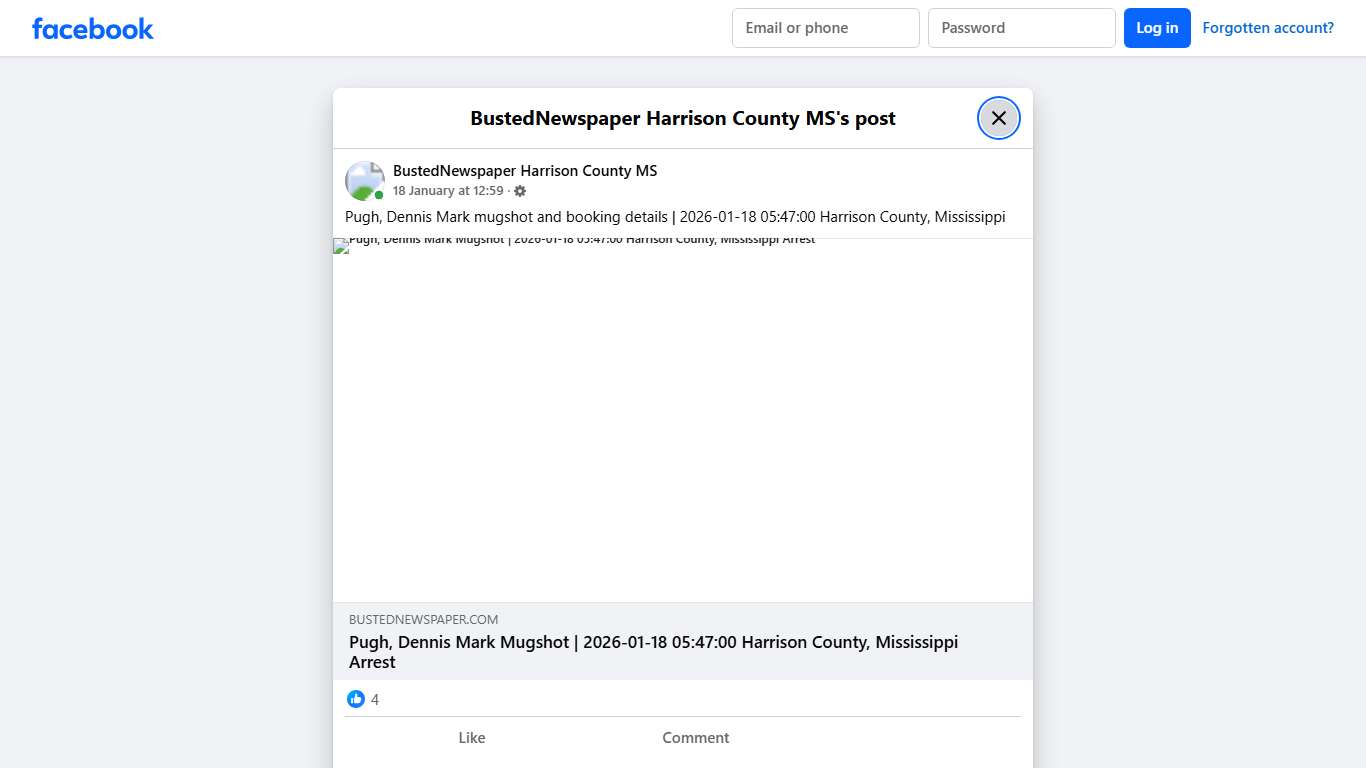 Pugh, Dennis Mark... - BustedNewspaper Harrison County MS Facebook